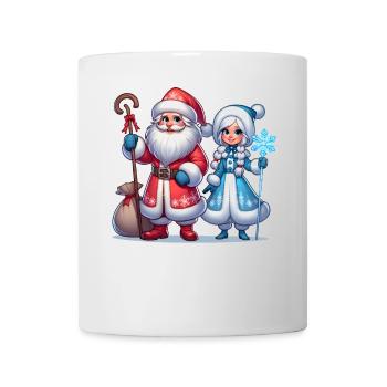 Ded Moroz Snegurotschka russischer Weihnachtsmann - Tasse - Weiß - Vorne