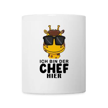 Chef Spruch Anführer Giraffe Motiv - Tasse - Weiß - Vorne