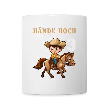 Cowboy Sheriff 3 Geburtstag Kinder 3 Jahre Spruch - Tasse - Weiß - Vorne