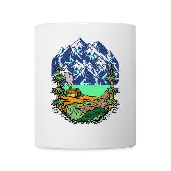 Alpen Gipfel Berge Beg Hütte Haus Alm Tirol Natur - Tasse - Weiß - Vorne