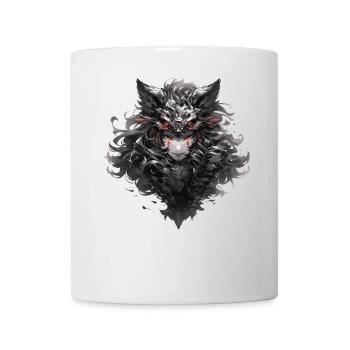 Dunkler Mondwolfmaske - Tasse - Weiß - Vorne