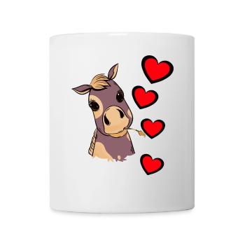 Fohlen Baby Pferd Herz Kind Geburtstagsgeschenk - Tasse - Weiß - Vorne