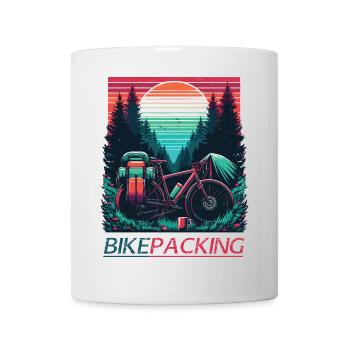 Forêt de vélo au coucher du soleil - Mug blanc - blanc - Devant