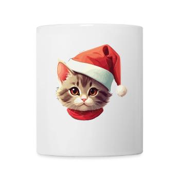Katzengesicht Weihnachtsmann Nikolaus Katze Xmas - Tasse - Weiß - Vorne
