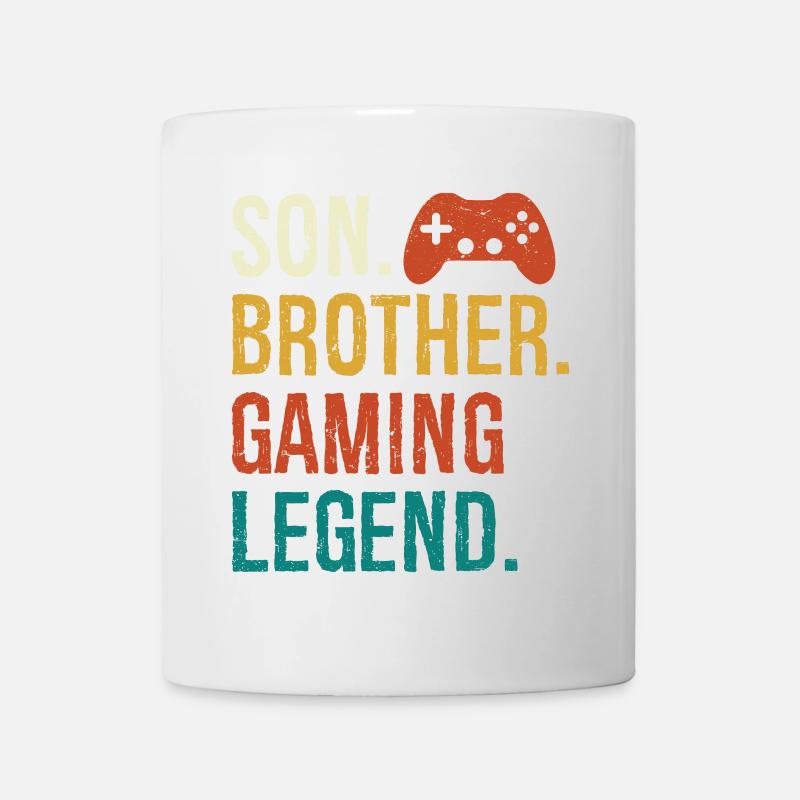 fils frère légende du jeu fils frère jeu vidéo - Mug blanc - blanc