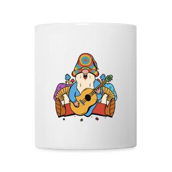 Hippie Gnome Nain Champignons Musique Musicien Guitare - Mug blanc - blanc - Devant