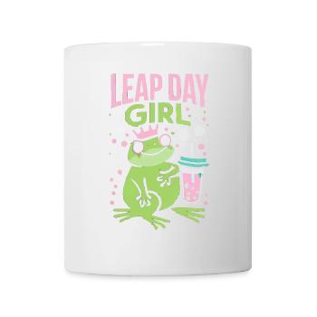 Fille du jour bissextile 29 février anniversaire grenouille bulle - Mug blanc - blanc - Devant