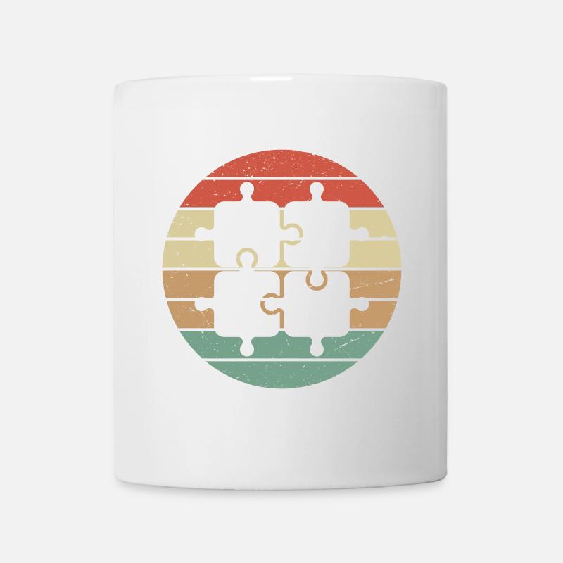 Puzzle Retro Vintage - Tasse - Weiß