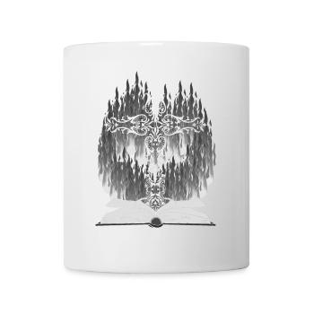 Kreuz Religion Bibel Jesus Schöpfung Gott Feuer - Tasse - Weiß - Vorne