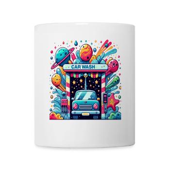 Style comique de lave-auto - Mug blanc - blanc - Devant