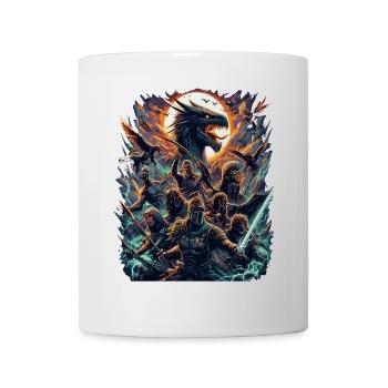 Bataille épique de guerrier dragon - Mug blanc - blanc - Devant