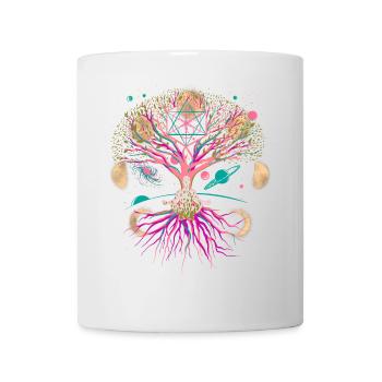 Moon Tree Meditation Meditate Universe Fantasy - Mug - white - Front