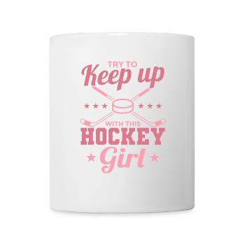 Essayez de suivre cette fille de hockey - Mug blanc - blanc - Devant