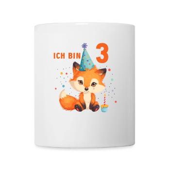Fuchs 3 Geburtstag Füchse 3 Jahre Kinder - Tasse - Weiß - Vorne