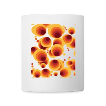 Abstraktes Polka Dots Kreismuster - Tasse - Weiß - Vorne
