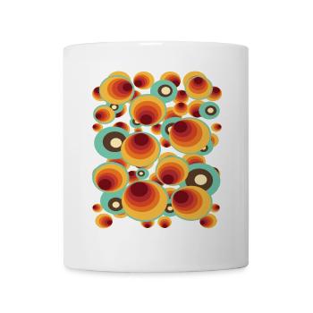 Retro Polka Dots Kreismuster - Tasse - Weiß - Vorne