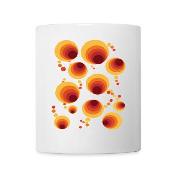Vintage 50er 60er 70er Retro Kreis Muster Nostalgi - Tasse - Weiß - Vorne