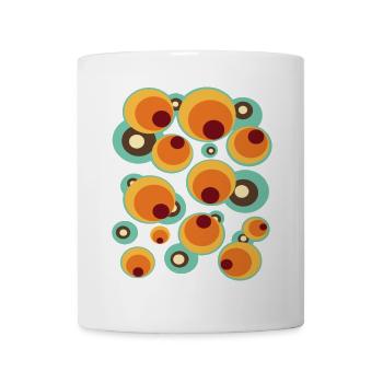 Vintage Mid Century Dot motif de cercle - Mug blanc - blanc - Devant