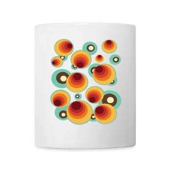 50er 60er Retro Muster Kreis Stilmuster - Tasse - Weiß - Vorne