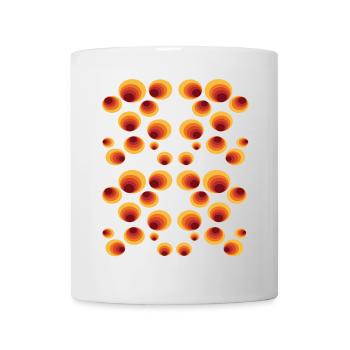 50er 60er Retro Kreis Stilmuster - Tasse - Weiß - Vorne