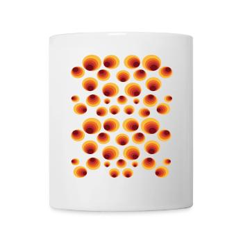 50er 60er Polka Dot Kreis Stilmuster - Tasse - Weiß - Vorne
