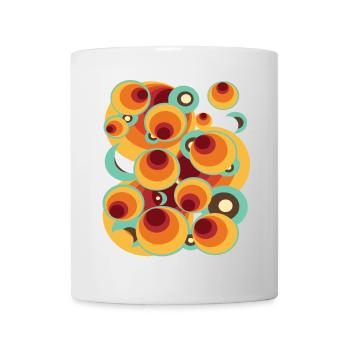 Abstraktes Polka Dot Kugel Kreismuster - Tasse - Weiß - Vorne
