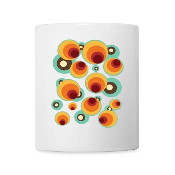 Vintage Mid Century Kreis Muster - Tasse - Weiß - Vorne