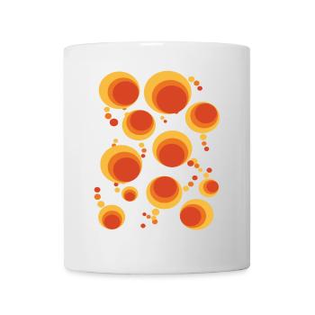 50er 60er Polka Dot Kreis Stilmuster - Tasse - Weiß - Vorne