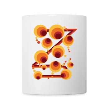 Abstraktes Polka Dot Kreismuster - Tasse - Weiß - Vorne