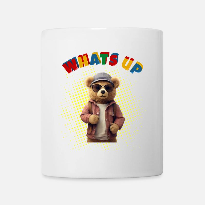 Whats Up Teddy - Funny Teddy Bear - Mug - white
