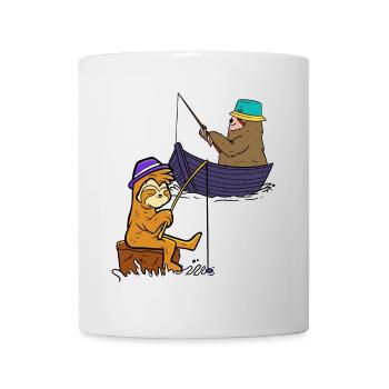 Sloths Angler Fishing Fish Fishing Rod Boat Child - Mug - white - Front