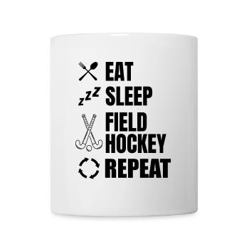 Feldhockey Tagesablauf - Tasse - Weiß - Vorne
