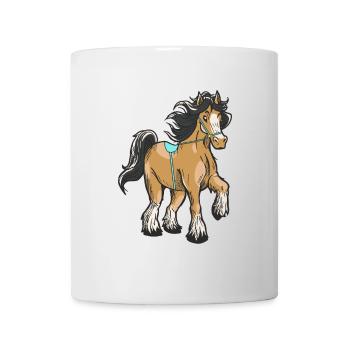 Pferd reiten Reiterin Reiter Kind Pony Ross Gaul - Tasse - Weiß - Vorne