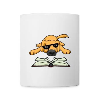 Meme chien lire livre animaux enfants enfants chiens - Mug blanc - blanc - Devant