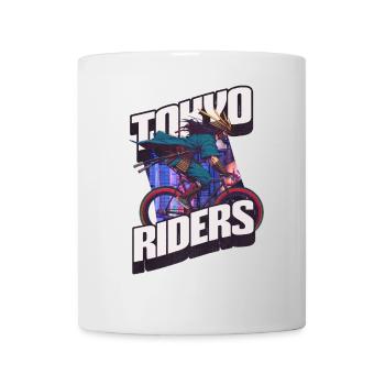 Tokyo Riders - Japanese warrior on road bike - Mug - white - Front
