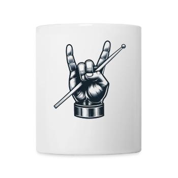 Drummer, Drummer, Band, Metal Pose, French Fries, Fork - Mug - white - Front