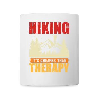 Hiking it's Cheaper Than Therapy - Mug - white - Front