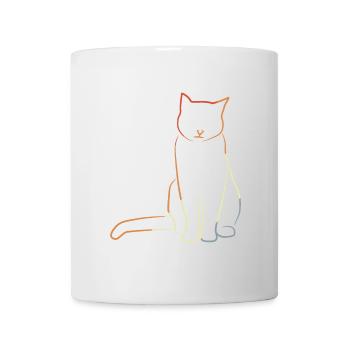 Katze im Vintage Look - Tasse - Weiß - Vorne
