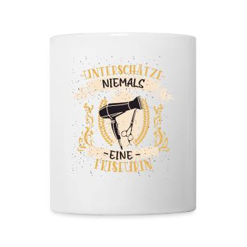 Friseurin Design lustiges Vintage Geschenk - Tasse - Weiß - Vorne