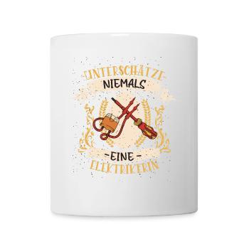 Elektrikerin Beruf Design lustiges Geschenk - Tasse - Weiß - Vorne