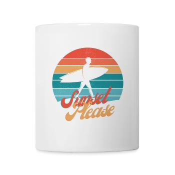 Sunset Surf Silhouette Rétro - Mug blanc - blanc - Devant