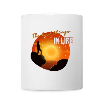 Die besten Dinge im Leben – Sonnenuntergang - Tasse - Weiß - Vorne