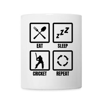 Kricket Routine - Tasse - Weiß - Vorne
