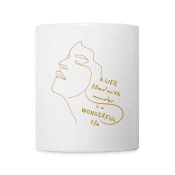 Vie pleine de merveilles – Citation sur l’art au trait - Mug blanc - blanc - Devant