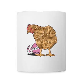 Huhn Federvieh Geflügel Eier Ei Ostern Osterei - Tasse - Weiß - Vorne