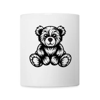 Niedliches monochromes Teddybär-Design - Tasse - Weiß - Vorne