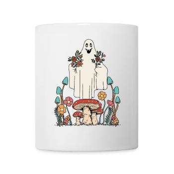 Frohe Natur Gespenst Flora Herbst Halloween - Tasse - Weiß - Vorne