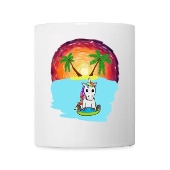 Unicorn South Seas Vacation Ocean Island Distress Sea Lake - Mug - white - Front