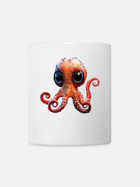 Oktopus Kleiner Kraken Tintenfisch Süßer Oktopus - Tasse - Weiß