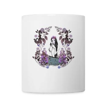 Mädchen Frau Boot Nostalgisch Blumen sinnlich - Tasse - Weiß - Vorne